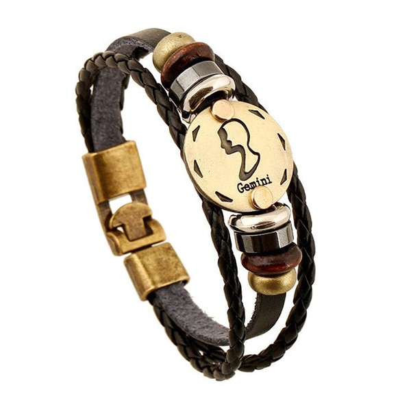 CobraJewelry.com- Zodiac Signs Punk Bracelet. Leather Bracelet Men Casual Personality Bracelet -200003757