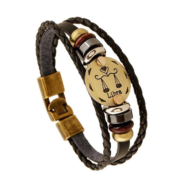 CobraJewelry.com- Zodiac Signs Punk Bracelet. Leather Bracelet Men Casual Personality Bracelet -200003759